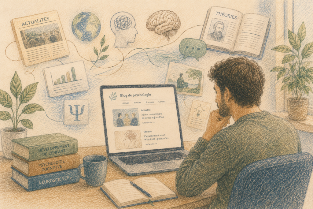 Illustration d’un blog de psychologie et de ses ressources
