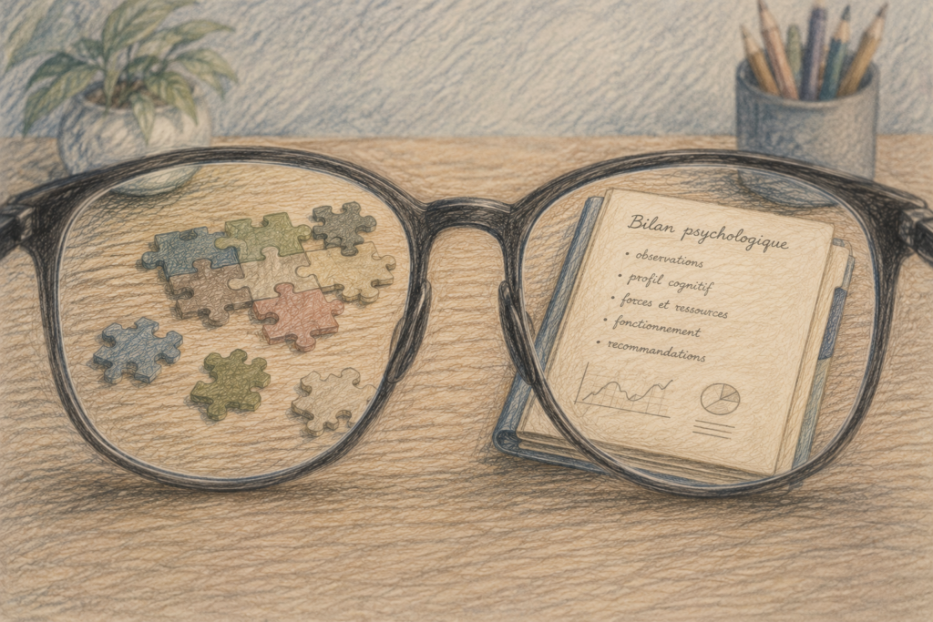 Illustration d’un bilan psychologique à travers des lunettes